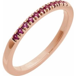 14K Rose Natural Ruby Stackable Ring