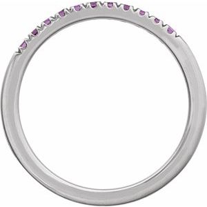 14K White Natural Amethyst Stackable Ring
