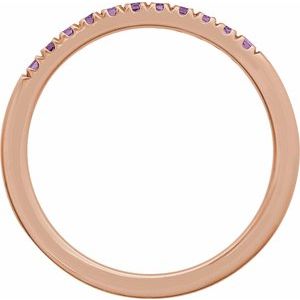 14K Rose Natural Amethyst Stackable Rin