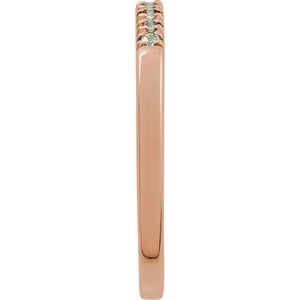14K Rose Gold Natural Aquamarine Stackable Ring