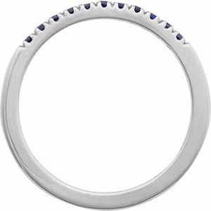 14K White Natural Blue Sapphire Stackable Ring