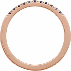 10K Rose Gold Lab-Grown Blue Sapphire Stackable Ring