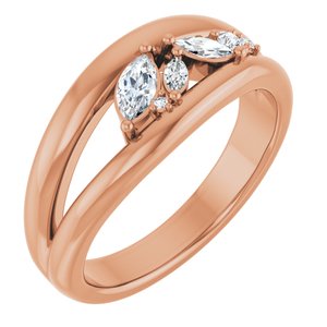 14K Rose Gold 1/3 CTW Natural Diamond Negative Space Ring