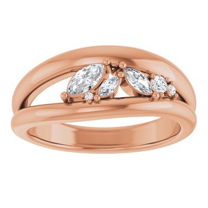 14K Rose Gold 1/3 CTW Natural Diamond Negative Space Ring