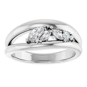 14K White Gold 1/3 CTW Natural Diamond Negative Space Ring