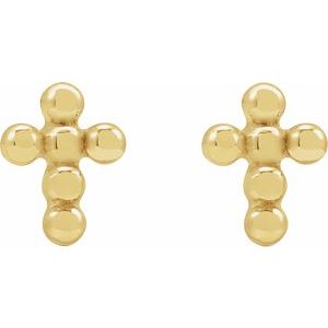 Beaded Cross Stud Earring