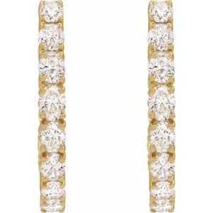 14K Yellow Gold 2 5/8 CTW Lab-Grown Diamond Inside-Outside 20.6 mm Hoop Earrings – image 3