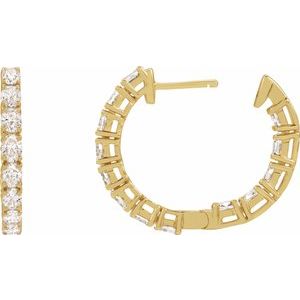 14K Yellow Gold 2 5/8 CTW Lab-Grown Diamond Inside-Outside 20.6 mm Hoop Earrings – image 4