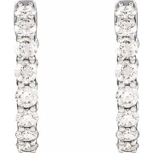 Sterling Silver 2 1/5 CTW Lab-Grown Diamond Inside-Outside 19.7 mm Hoop Earrings – image 3