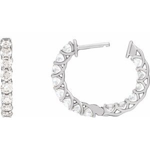14K White Gold 2 1/5 CTW Lab-Grown Diamond Inside-Outside 19.7 mm Hoop Earrings – image 4