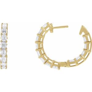 14K Yellow Gold 3 CTW Natural Diamond Inside-Outside 21.2 mm Hoop Earrings – image 4