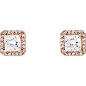 14K Rose Gold 3/4 CTW Natural Diamond Halo-Style Earrings – image 2