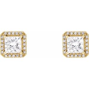 14K Yellow Gold 3/4 CTW Natural Diamond Halo-Style Earrings – image 2