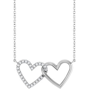 Interlocking Heart Necklace or Center