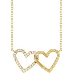 Interlocking Heart Necklace or Center
