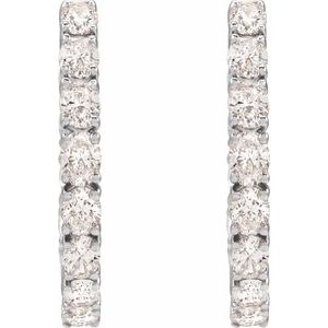 14K White Gold 2 5/8 CTW Natural Diamond Inside-Outside 20.6 mm Hoop Earrings – image 3