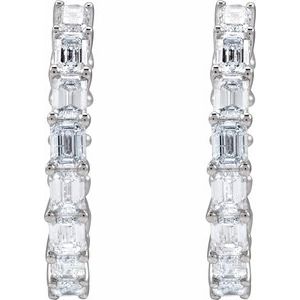 14K White Gold 3 CTW Natural Diamond Inside-Outside 21.2 mm Hoop Earrings – image 3