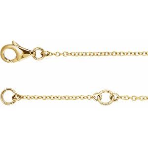 14K Yellow Gold 1/5 CTW Natural Diamond Double Sideways Cross 16-18" Necklace