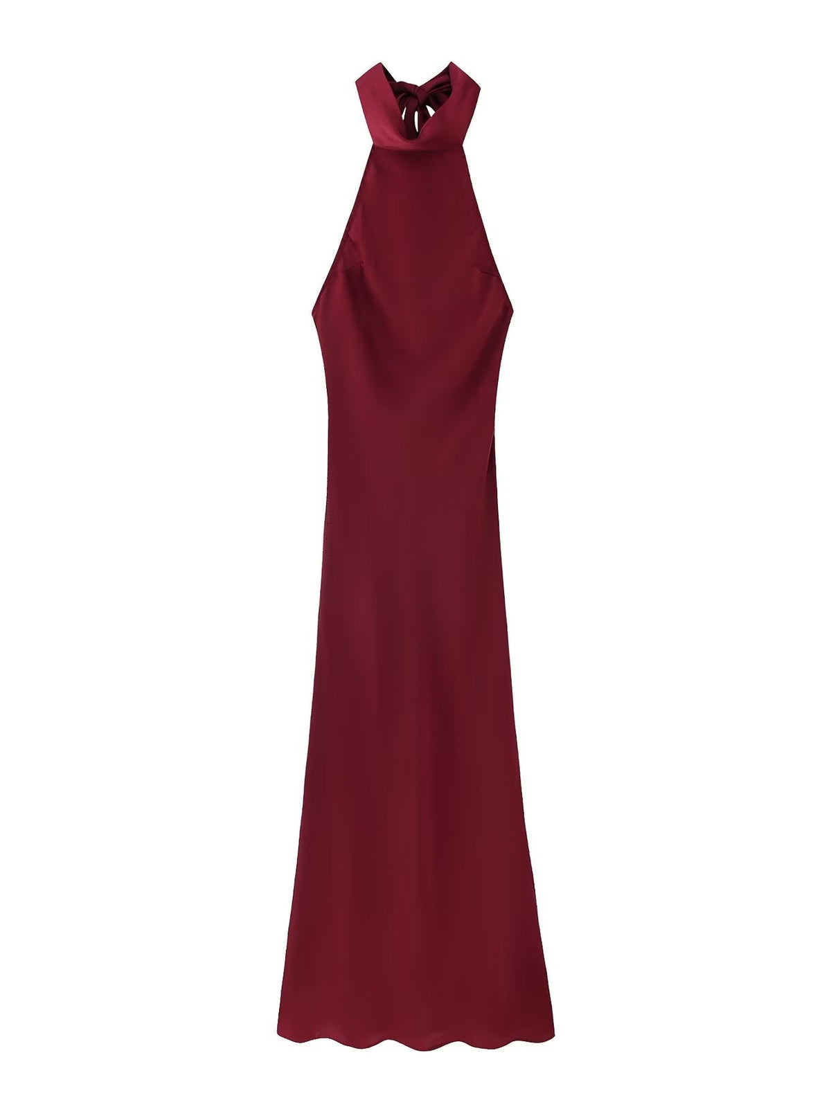 Two Color Hanging Collar Sleeveless Maxi Dress Spring