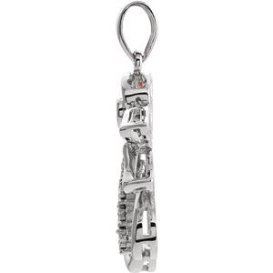 Sterling Silver & 14K Rose Gold Vermeil .006 CTW Natural Diamond Angel Pendant
