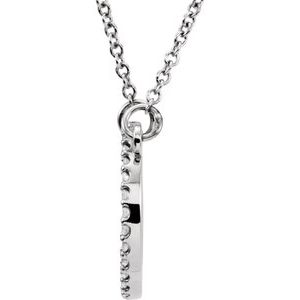 14K White Gold 1/8 CTW Natural Diamond Circle 16" Necklace