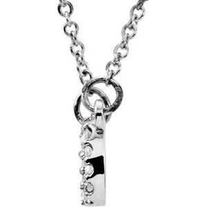 14K White Gold 1/8 CTW Natural Diamond Geometric 16" Necklace