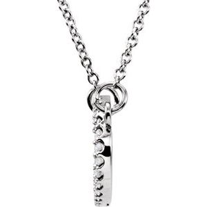 14K White Gold 1/8 CTW Natural Diamond 16" Necklace