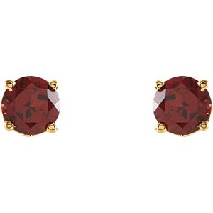 14K Yellow Gold Natural Mozambique Garnet Earrings – image 2