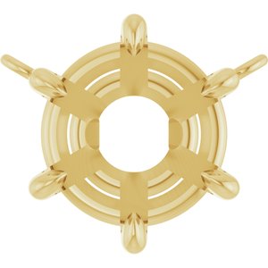 10K Yellow Gold 8.4 mm Round 6-Prong Claw Necklace Center