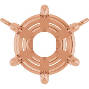 10K Rose Gold 8.4 mm Round 6-Prong Claw Necklace Center