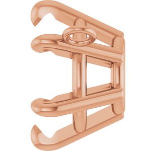 14K Rose Gold 8.4 mm Round 6-Prong Claw Necklace Center
