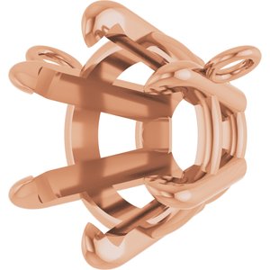 14K Rose Gold 8.4 mm Round 6-Prong Claw Necklace Center