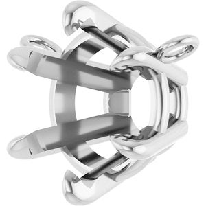 18K White Gold 8.4 mm Round 6-Prong Claw Necklace Center