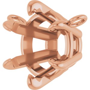 10K Rose Gold 8 mm Round 6-Prong Claw Necklace Center