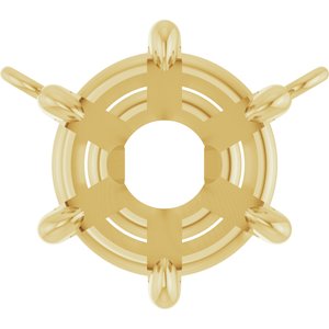 10K Yellow Gold 8 mm Round 6-Prong Claw Necklace Center