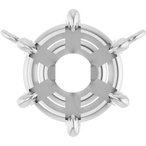 10K White Gold 8 mm Round 6-Prong Claw Necklace Center