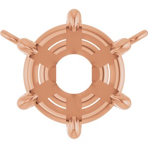 10K Rose Gold 8 mm Round 6-Prong Claw Necklace Center