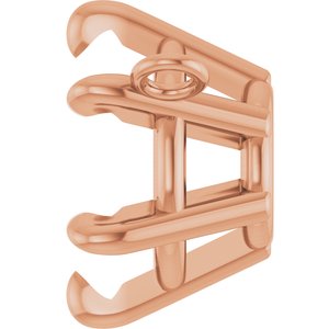 18K Rose Gold 8 mm Round 6-Prong Claw Necklace Center