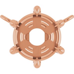 10K Rose Gold 7.25 mm Round 6-Prong Claw Necklace Center