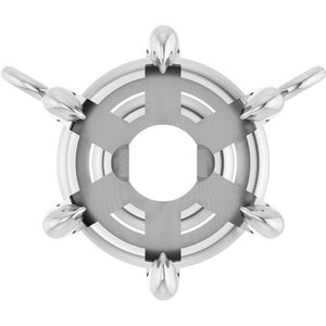 Platinum 7.25 mm Round 6-Prong Claw Necklace Center
