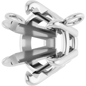 Platinum 7.25 mm Round 6-Prong Claw Necklace Center