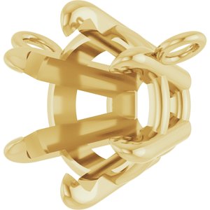 18K Yellow Gold 7.25 mm Round 6-Prong Claw Necklace Center