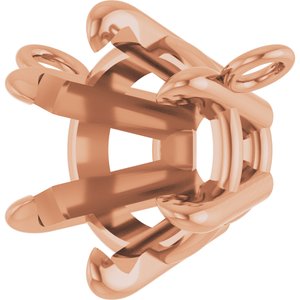 18K Rose Gold 7.25 mm Round 6-Prong Claw Necklace Center