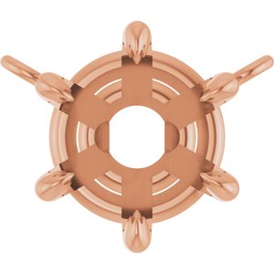 14K Rose Gold 7 mm Round 6-Prong Claw Necklace Center