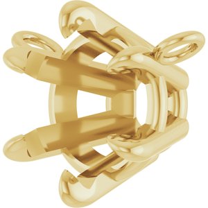 10K Yellow Gold 7 mm Round 6-Prong Claw Necklace Center