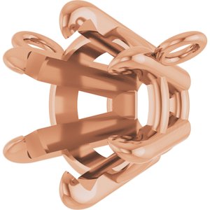 14K Rose Gold 7 mm Round 6-Prong Claw Necklace Center