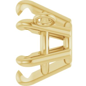10K Yellow Gold 7 mm Round 6-Prong Claw Necklace Center