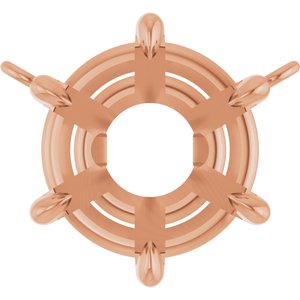 10K Rose Gold 9.3 mm Round 6-Prong Claw Necklace Center