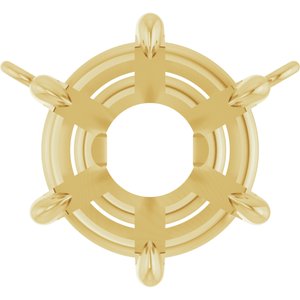10K Yellow Gold 9.3 mm Round 6-Prong Claw Necklace Center