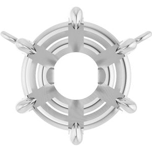 Sterling Silver9.3 mm Round 6-Prong Claw Necklace Center